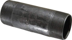 Value Collection - Schedule 40, 1-1/2" Diam x 5" Long Steel Black Pipe Nipple - Threaded - Eagle Tool & Supply