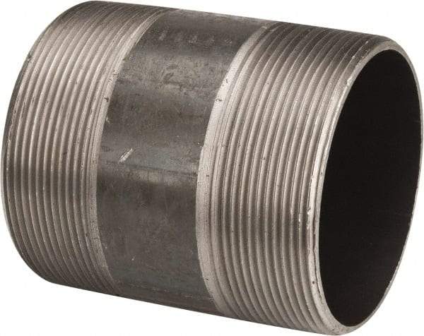 B&K Mueller - Schedule 40, 4" Diam x 5" Long Steel Black Pipe Nipple - Threaded - Eagle Tool & Supply