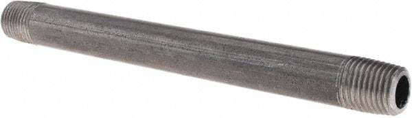 Value Collection - Schedule 40, 1/4" Diam x 5-1/2" Long Steel Black Pipe Nipple - Threaded - Eagle Tool & Supply