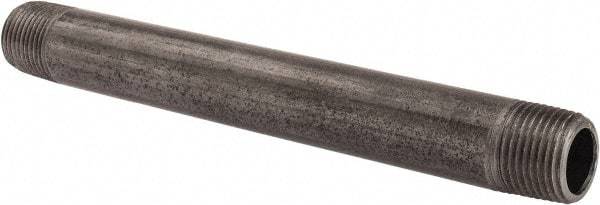 Value Collection - Schedule 40, 3/8" Diam x 5-1/2" Long Steel Black Pipe Nipple - Threaded - Eagle Tool & Supply