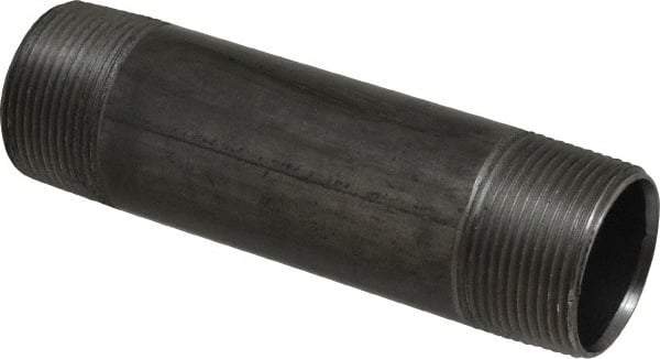 Value Collection - Schedule 40, 1-1/4" Diam x 5-1/2" Long Steel Black Pipe Nipple - Threaded - Eagle Tool & Supply