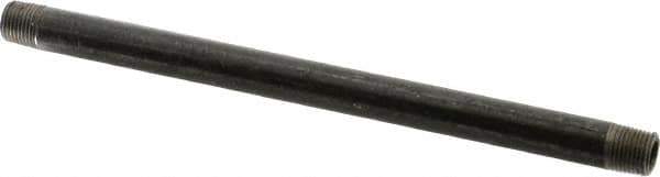 Value Collection - Schedule 40, 1/8" Diam x 6" Long Steel Black Pipe Nipple - Threaded - Eagle Tool & Supply