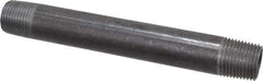 Value Collection - Schedule 40, 1/2" Diam x 6" Long Steel Black Pipe Nipple - Threaded - Eagle Tool & Supply