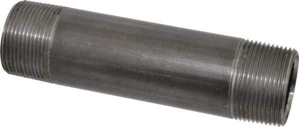 Value Collection - Schedule 40, 1-1/4" Diam x 6" Long Steel Black Pipe Nipple - Threaded - Eagle Tool & Supply