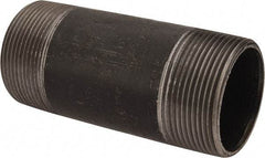 B&K Mueller - Schedule 40, 2-1/2" Diam x 6" Long Steel Black Pipe Nipple - Threaded - Eagle Tool & Supply