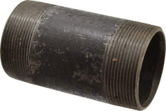 B&K Mueller - Schedule 40, 3" Diam x 6" Long Steel Black Pipe Nipple - Threaded - Eagle Tool & Supply