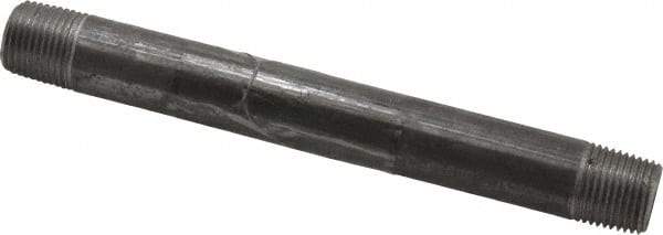 B&K Mueller - Schedule 40, 1/2" Diam x 7" Long Steel Black Pipe Nipple - Threaded - Eagle Tool & Supply