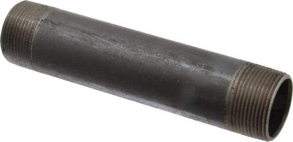 B&K Mueller - Schedule 40, 1-1/4" Diam x 7" Long Steel Black Pipe Nipple - Threaded - Eagle Tool & Supply