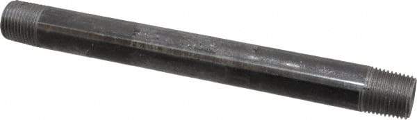 Value Collection - Schedule 40, 1/2" Diam x 8" Long Steel Black Pipe Nipple - Threaded - Eagle Tool & Supply