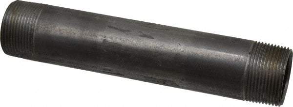 B&K Mueller - Schedule 40, 1-1/4" Diam x 8" Long Steel Black Pipe Nipple - Threaded - Eagle Tool & Supply