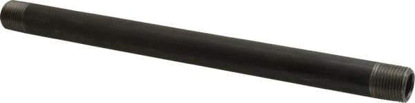 Value Collection - Schedule 40, 3/8" Diam x 9" Long Steel Black Pipe Nipple - Threaded - Eagle Tool & Supply