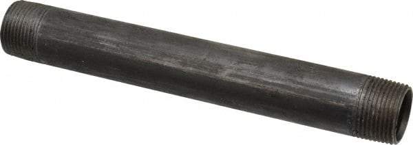 B&K Mueller - Schedule 40, 1" Diam x 9" Long Steel Black Pipe Nipple - Threaded - Eagle Tool & Supply