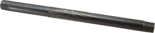 Value Collection - Schedule 40, 3/8" Diam x 10" Long Steel Black Pipe Nipple - Threaded - Eagle Tool & Supply