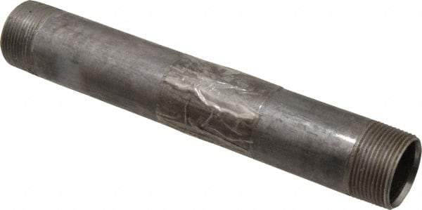 B&K Mueller - Schedule 40, 1-1/4" Diam x 10" Long Steel Black Pipe Nipple - Threaded - Eagle Tool & Supply