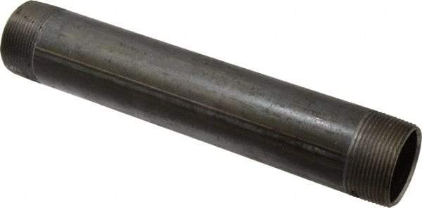 B&K Mueller - Schedule 40, 1-1/2" Diam x 10" Long Steel Black Pipe Nipple - Threaded - Eagle Tool & Supply