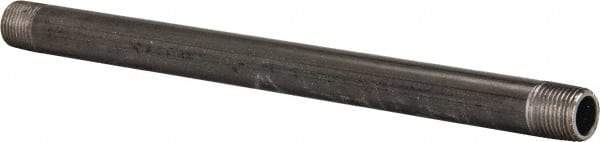 B&K Mueller - Schedule 40, 1/2" Diam x 11" Long Steel Black Pipe Nipple - Threaded - Eagle Tool & Supply