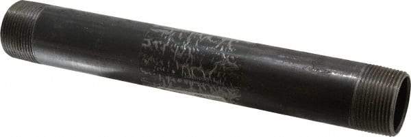 B&K Mueller - Schedule 40, 1-1/4" Diam x 11" Long Steel Black Pipe Nipple - Threaded - Eagle Tool & Supply