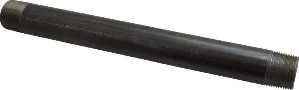 B&K Mueller - Schedule 40, 1" Diam x 12" Long Steel Black Pipe Nipple - Threaded - Eagle Tool & Supply