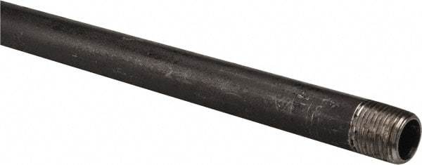 B&K Mueller - Schedule 40, 1/2" Diam x 30" Long Steel Black Pipe Nipple - Threaded - Eagle Tool & Supply