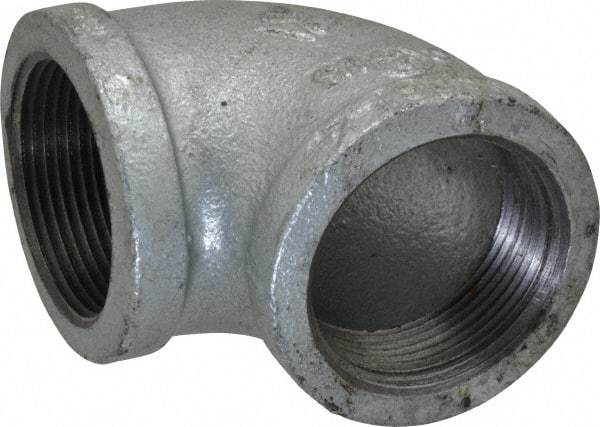 Value Collection - Class 150, 1-1/2" Galvanized Pipe 90° Elbow - Threaded, Malleable Iron - Eagle Tool & Supply