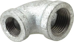 B&K Mueller - Class 150, 1/2 x 3/8" Galvanized Pipe 90° Reducing Elbow - Threaded, Malleable Iron - Eagle Tool & Supply