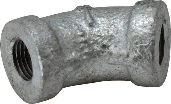 B&K Mueller - Class 150, 1/8" Galvanized Pipe 45° Elbow - Threaded, Malleable Iron - Eagle Tool & Supply