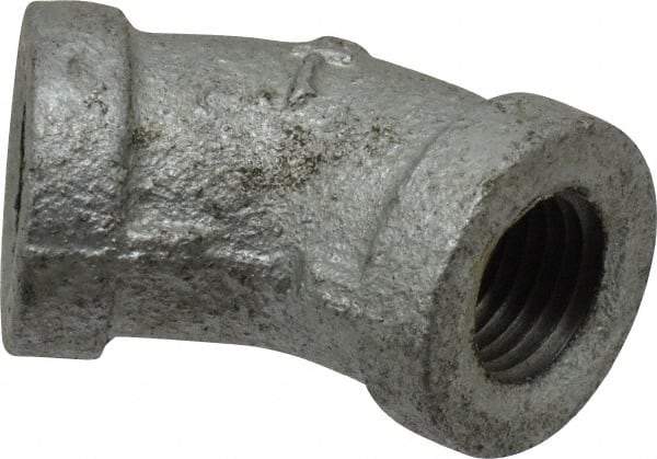 B&K Mueller - Class 150, 1/4" Galvanized Pipe 45° Elbow - Threaded, Malleable Iron - Eagle Tool & Supply