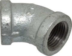 B&K Mueller - Class 150, 1/2" Galvanized Pipe 45° Elbow - Threaded, Malleable Iron - Eagle Tool & Supply