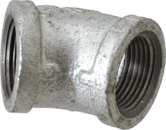 B&K Mueller - Class 150, 1" Galvanized Pipe 45° Elbow - Threaded, Malleable Iron - Eagle Tool & Supply