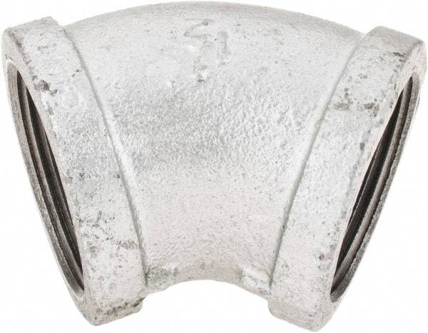 B&K Mueller - Class 150, 1-1/2" Galvanized Pipe 45° Elbow - Threaded, Malleable Iron - Eagle Tool & Supply