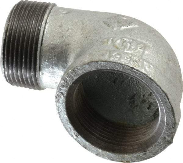 B&K Mueller - Class 150, 1-1/4" Galvanized Pipe 90° Street Elbow - Threaded, Malleable Iron - Eagle Tool & Supply