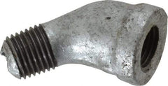 B&K Mueller - Class 150, 1/4" Galvanized Pipe 45° Street Elbow - Threaded, Malleable Iron - Eagle Tool & Supply