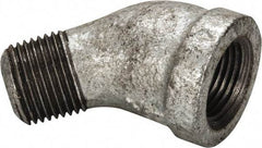 B&K Mueller - Class 150, 3/8" Galvanized Pipe 45° Street Elbow - Threaded, Malleable Iron - Eagle Tool & Supply