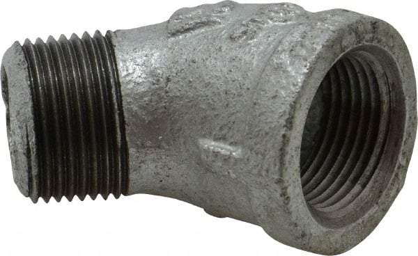 B&K Mueller - Class 150, 3/4" Galvanized Pipe 45° Street Elbow - Threaded, Malleable Iron - Eagle Tool & Supply