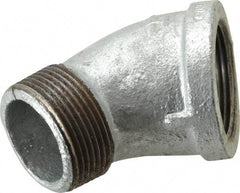 B&K Mueller - Class 150, 1-1/4" Galvanized Pipe 45° Street Elbow - Threaded, Malleable Iron - Eagle Tool & Supply