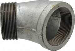 B&K Mueller - Class 150, 2" Galvanized Pipe 45° Street Elbow - Threaded, Malleable Iron - Eagle Tool & Supply