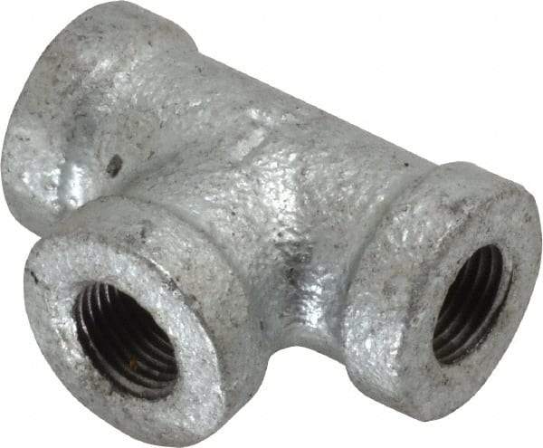 B&K Mueller - Class 150, 1/8" Galvanized Pipe Tee - Threaded, Malleable Iron - Eagle Tool & Supply