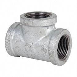 Value Collection - Class 150, 1" Galvanized Pipe Tee - Threaded, Malleable Iron - Eagle Tool & Supply