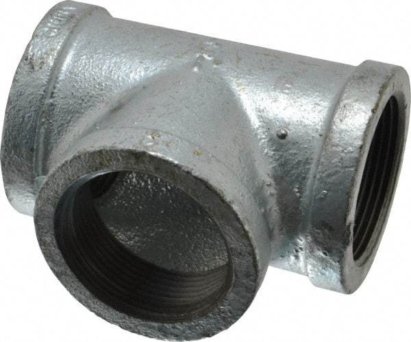 Value Collection - Class 150, 1-1/2" Galvanized Pipe Tee - Threaded, Malleable Iron - Eagle Tool & Supply