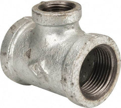 B&K Mueller - Class 150, 1 x 1/2" Galvanized Pipe Reducing Tee - Threaded, Malleable Iron - Eagle Tool & Supply