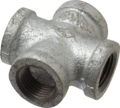 B&K Mueller - Class 150, 1/2" Galvanized Pipe Cross - Threaded, Malleable Iron - Eagle Tool & Supply