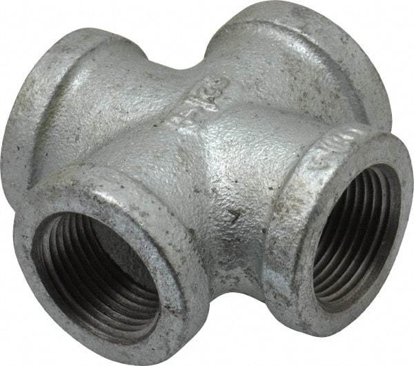 B&K Mueller - Class 150, 3/4" Galvanized Pipe Cross - Threaded, Malleable Iron - Eagle Tool & Supply
