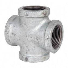 B&K Mueller - Class 150, 1" Galvanized Pipe Cross - Threaded, Malleable Iron - Eagle Tool & Supply