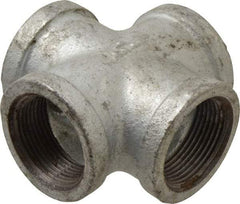 B&K Mueller - Class 150, 1-1/4" Galvanized Pipe Cross - Threaded, Malleable Iron - Eagle Tool & Supply