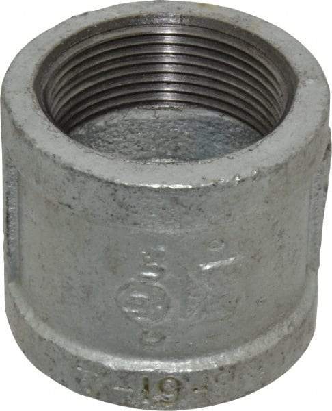 B&K Mueller - Class 150, 1-1/2" Galvanized Pipe Coupling (Right Hand) - Threaded, Malleable Iron - Eagle Tool & Supply