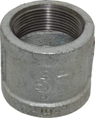 B&K Mueller - Class 150, 1-1/2" Galvanized Pipe Coupling (Right Hand) - Threaded, Malleable Iron - Eagle Tool & Supply