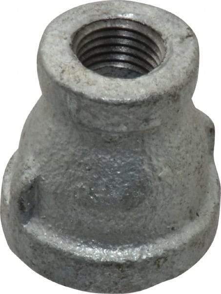 B&K Mueller - Class 150, 1/2 x 1/4" Galvanized Pipe Reducing Coupling - Threaded, Malleable Iron - Eagle Tool & Supply