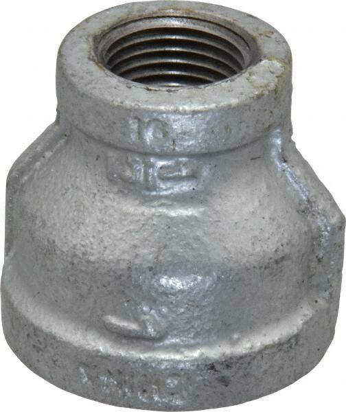 B&K Mueller - Class 150, 1 x 1/2" Galvanized Pipe Reducing Coupling - Threaded, Malleable Iron - Eagle Tool & Supply