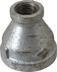 B&K Mueller - Class 150, 1-1/4 x 1/2" Galvanized Pipe Reducing Coupling - Threaded, Malleable Iron - Eagle Tool & Supply
