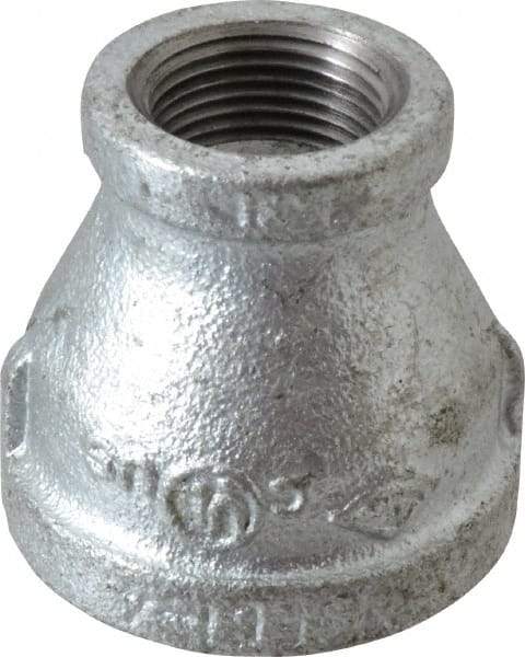 B&K Mueller - Class 150, 1-1/4 x 3/4" Galvanized Pipe Reducing Coupling - Threaded, Malleable Iron - Eagle Tool & Supply